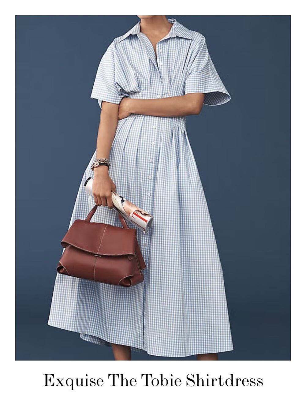 Exquise Tobie Shirtdress in Light Blue Gingham